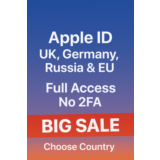 🚀Apple ID Европа — UK, DE, RU | Full Access, No 2FA🔒