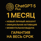ChatGPT 5 Plus — 1 месяц — Новый аккаунт - персональный