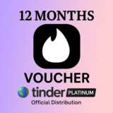 TINDER PLATINUM 12 MONTHS CODE 24/7 VOUCHER INSTANT