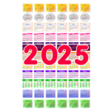 Календарные сетки на 2025 год (100 дизайнов)