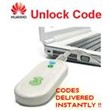 Code unlock codes HUAWEI-modems