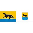 coat of arms and flag of Surgut vector