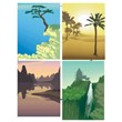 Beautiful scenery and landscapes of Asia (99 clipart images)