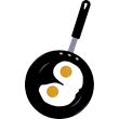Vector image: pan with fried eggs
