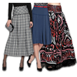 Pattern pleated skirt with basque