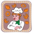 Vector drawing of a baker to advertise