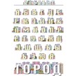 Russian alphabet, decorated with drawings of houses