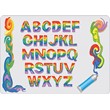 Rainbow letter of the English alphabet vector and frame