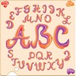 Decorative letters of the Latin alphabet from the paint