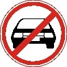 Sticker. The entry of vehicles is prohibited. Format .c