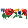 Design for embroidery machines, flowers 80 x 200 mm.