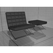 3D models of furniture, chair + ottoman Tekno