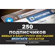 ✅⭐ 250 Subscribers to VKontakte Group, Public [Best]