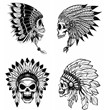 Indian Skull svg,cut files,silhouette clipart,vinyl fil