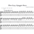 3 easy arpeggio songs - guitar notes+tabs