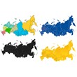 Map of Russia with regions in vector