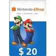 Nintendo eShop Gift Card ＄20-USA
