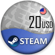 🔰 Steam Wallet Gift Card ⚫ 20 USD (USA)