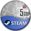 🔰 Steam Gift Card 🟣  5 GBP (GB) [No fees]