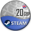 🔰 Steam Gift Card 🟣 20 GBP (GB) [No fees]