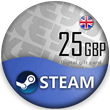 🔰 Steam Gift Card 🟣 25 GBP (GB) [No fees]