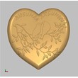 Valentine card "Two birds on a heart" (Model 3636) STL