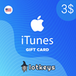 iTunes - Apple 3 USD - 3$ Gift Card [No Fee]