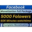 Facebook Monetization 5000 page followers & 60K minutes