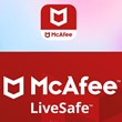 ⚡⚡McAfee LiveSafe 1 User 1 Year Unlim Device RUS/ENG