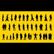 35 Vector human silhouettes