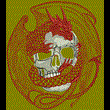 Machine-Computer embroidery Skull with dragon