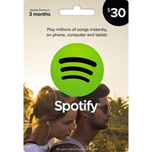 30$ card for Spotify USA Actual retail store card scan