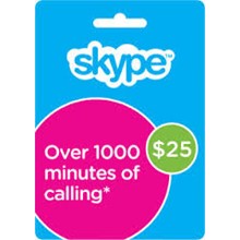 25$ Ваучер пополнения 1*25$ Активация на Skype.com