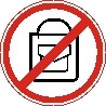 Sticker. Entrance with bags is prohibited .cdr
