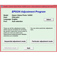 Adjustment program Epson Artisan 1430, 1430W