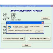 Epson XP215, XP313, XP315, XP413, XP415, Adjustment Pro