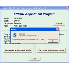 Epson Sure Color SC-P400 Adjustment Program
