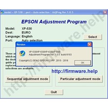 Epson XP530, XP630, XP635, XP830 Adjustment Program