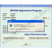 Epson XP540, XP640, XP645 Adjustment Program