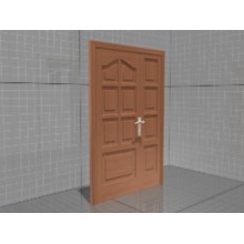 3D model of a wooden interior door
