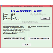 Adjustment program Epson L1800
