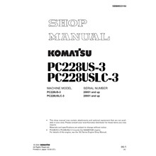 Komatsu PC228US-2, USLC-1, 2 Shop Manual