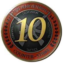 6 dig 2003y + First email +10 year veteran CS GO Medal