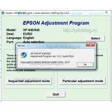 Adjustment program Epson XP-540, XP-640, XP-645 (Сброс)