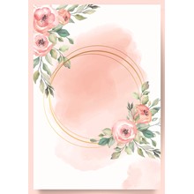 цветочный розовый фон для пригласительных 1 сторона