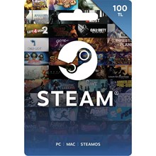 Steam Wallet Gift Card Key - 100 TL Turkey + Bonus