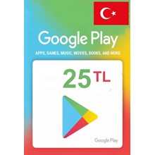 Google Play 25 TL gift card Turkey