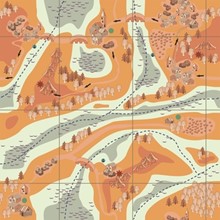Seamless decorative background imitating an old map