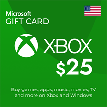 Подарочная карта на 25$ USD Xbox Live (USA)