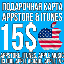 iTunes GIFT CARD AMERICA USA 15 $ DOLLARS USDT USD US